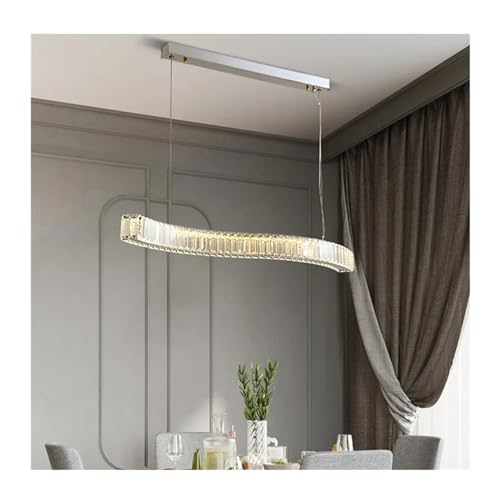Lustre de salle à manger LED vagues cristaux pour repas de fête