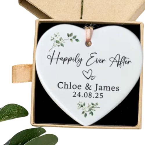 Custom Engraved Heart-Shaped Wedding Ornament – Personalize Your Happily Ever After with Names & Date – Unique Romantic Gift for Couples, Newlyweds, or Anniversaries 2025 - Image 6