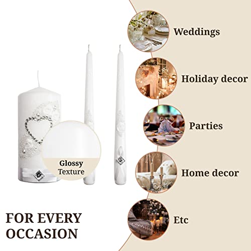 Family Marriage Unity Candle Set Candles Wedding Ceremony - 6" Pillar 10" Taper Unity Candles For Wedding Ceremony Set - Productos Velas Blancas Para Boda Vela De Novia Por La Iglesia Catolica #TOP6