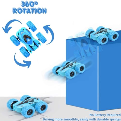 Yeefunjoy Monster Truck Spielzeugauto, 360 Grad Rotierende Trägheit Fahrzeug Spielzeugautos, Spielzeug Geschenk für Kinder Jungen Mädchen ab 3 4 5 6 7 8 9 10 Jahren (Blau)