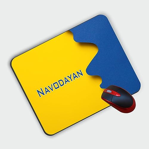Image of My Print Shop Navodayan Printed Mouse Pad 9 x 7.5 Inch | Smooth Gaming & Office Mousepad | Non-Slip Rubber Base | Stylish Yellow Blue Design | 3mm Thickness