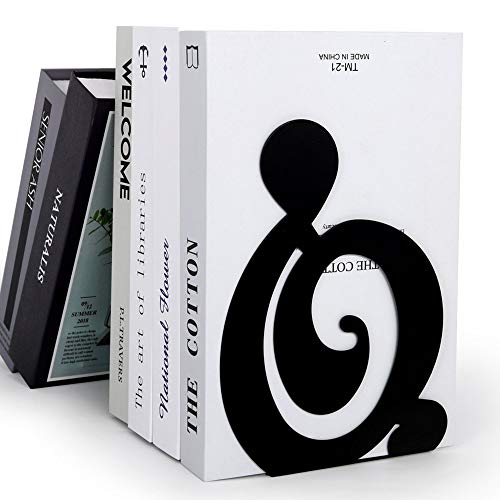 Shikaman Book Ends - Decorative Metal Book Ends Heavy Duty Bookends cover