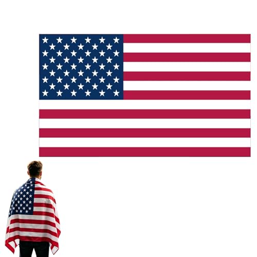 Image of Wearable Cape USA Flag 150x90cm - 2026 Football Matches Flag Cape,Wearable Flag Costume,Cardstock Banner for Sports Events,2026 Football Game World Party (USA, One Size)