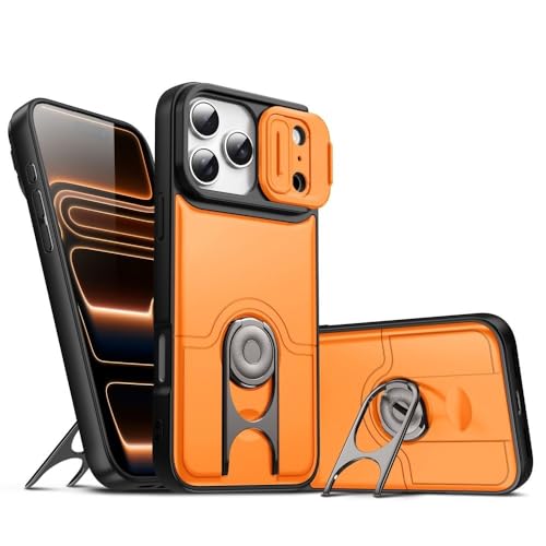 Coque silicone rigide iPhone 13 Pro Max orange dotée d'un anneau de protection caméra