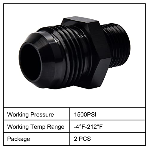 EVIL ENERGY 10AN Male Flare to M16 x 1.5mm Male Metric Fitting Adapter Aluminium Alloy 2PCS by EVIL ENERGY - Used condition - Image 3