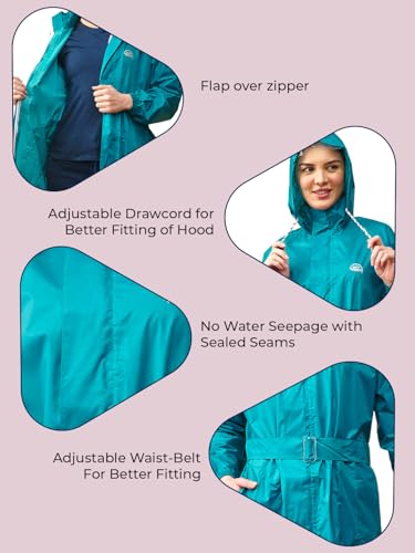 Image of LUX VENUS Solid Long Raincoat for Women
