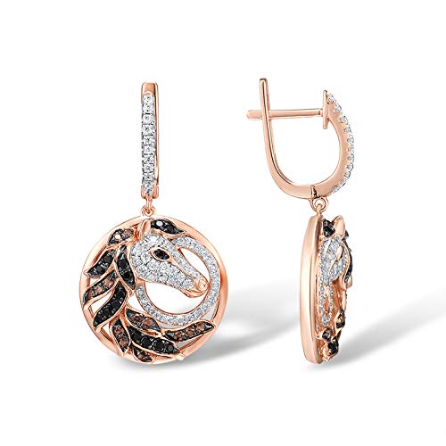 Santuzza 925 Sterling Silver Gemstone White Cubic Zirconia Animal Dangle Earrings for Women3