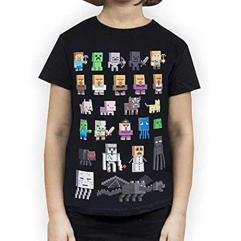 Minecraft Black Short Sleeve T-Shirt for Kids Cover