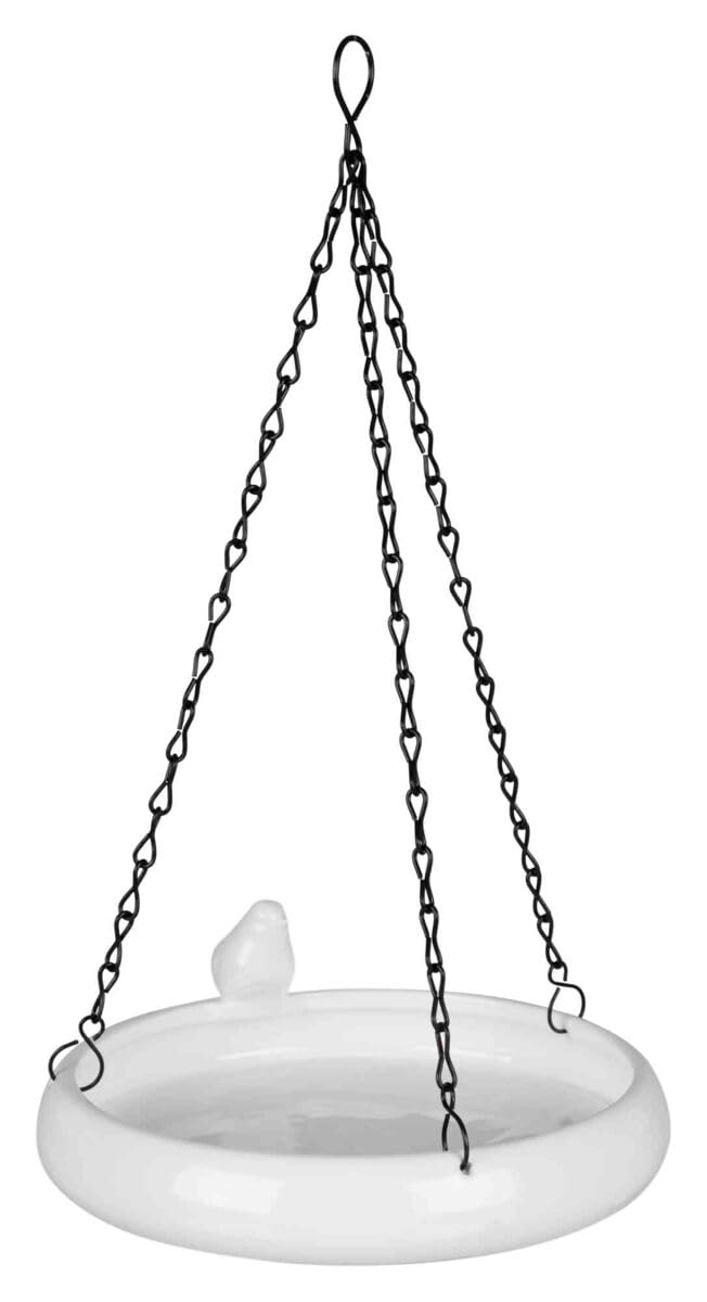 Trixie White 55629 Hanging Bird Bath Ceramic 500 Ml/Diameter 21 Cm
