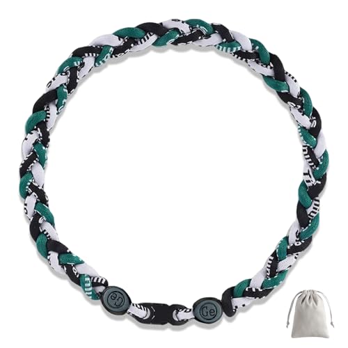 Lmuwecno 18インチ 野球ネックレス 3本編みロープ トルネード メンズ レディース 野球 スポーツネックレス 野球チームや愛好家に最適なアクセサリー, 18.0, ナイロンとシリコン。, 宝石なし