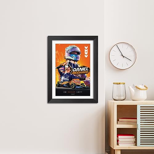 Image of TenorArts Daniel Ricciardo Poster F1 Driver Posters Formula One Photo Frame Painting with Matt Finish Black Texture (12 inches x 9inches)