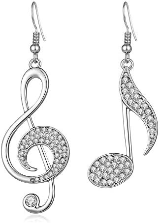 BIRSTONETreble Eighth Music Clef Note Fish Hook Dangle Earrings