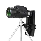 ◆ Waterproof Monocular: This HD waterproof, fog-proof, dust-proof, shockproof monocular, built in lens dust cover and o-ring sealed optics could prevent lens from dust/moisture/debris, ensures the living waterproof function, fit for the most weather and environment(note: it can not be used in a heavy rain for a long time or soaked in the water)