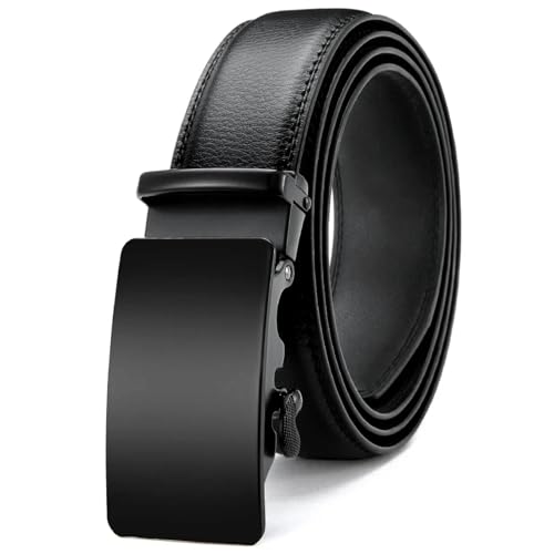 Ceinture à boucle automatique hommes sangle cuir PU ajustable accessoire business