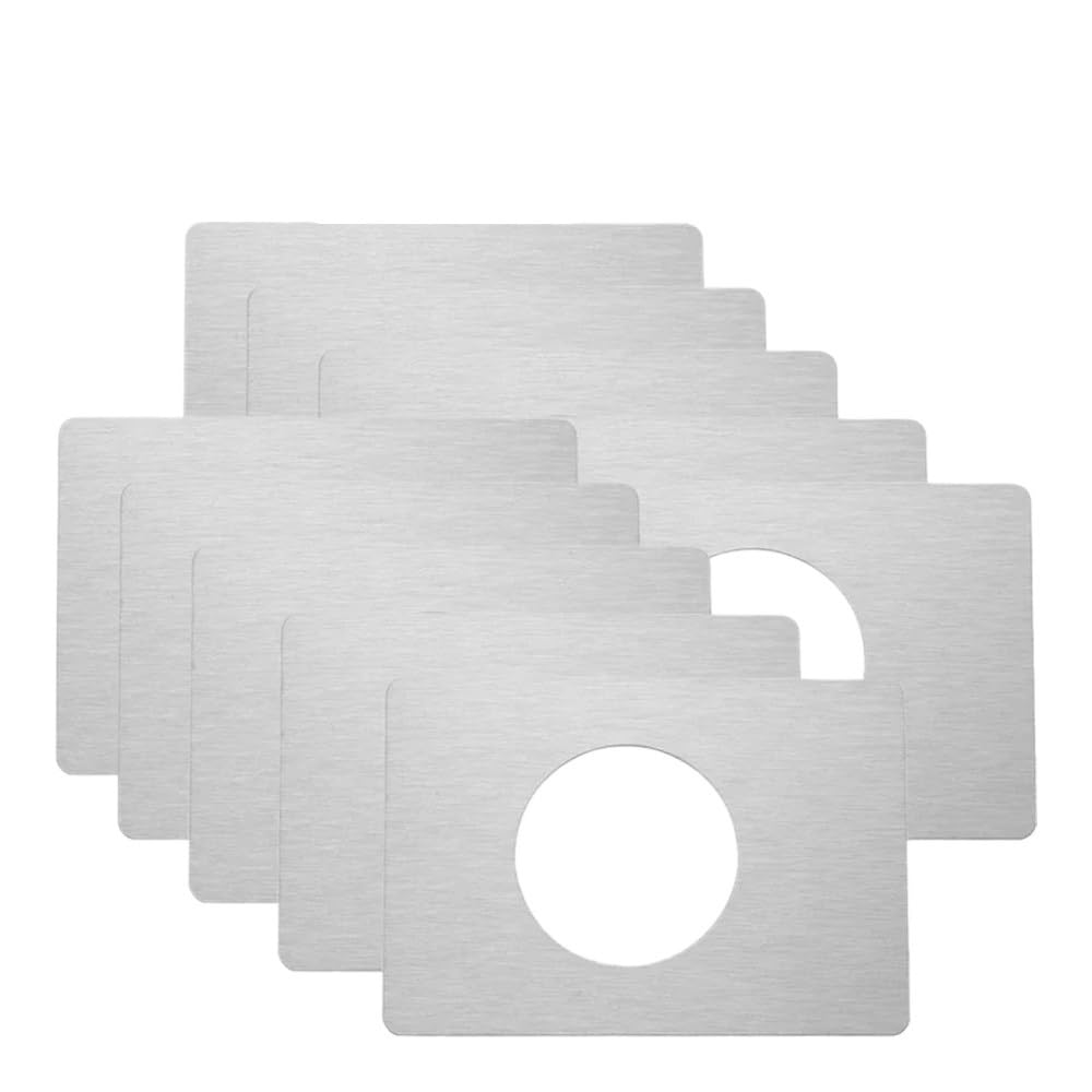 Gentryroo 10Pcs-Silver Repair Doors Lock Plate Stainless Steel Fixed Hardware Reinforcement Installation