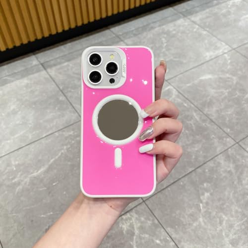Coque iPhone 11 rose lumineuse pour des retouches miroir parfaites en soirée