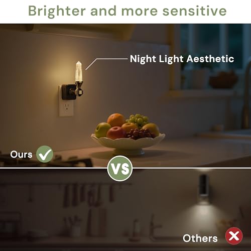 Image of L LOHAS LED Night Light: Night Lights Plug into Wall, Dimmable Night Light Aesthetic Crystal, Warm Light 3000K, Dusk to Dawn Sensor, Healing Stone Decorative Nightlight for Home Living Room