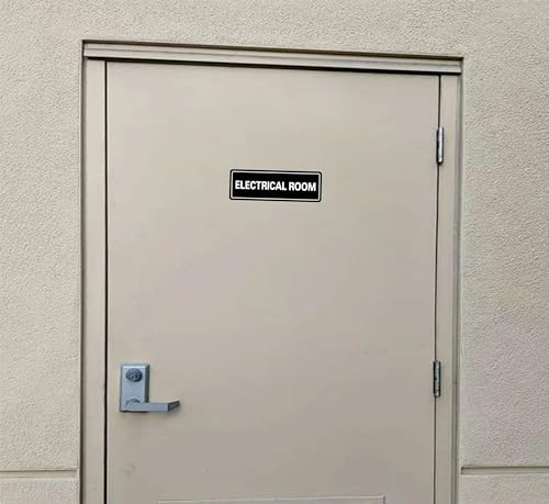 Electrical Room Sign - Premium Durable Acrylic Material, Ultra-strong Self-adhesive, Quick Installation, Suitable for Your Home and Business (9×3 Inches Black).