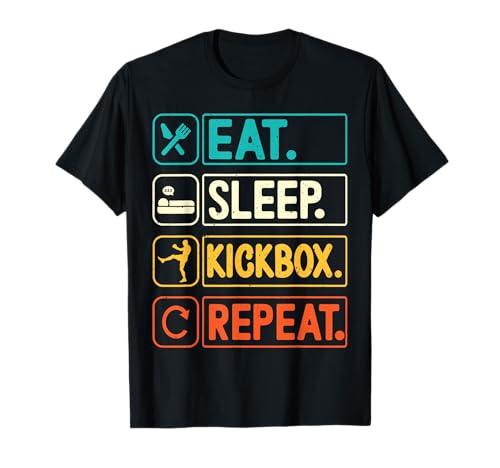 Vintage Eat Sleep Kickbox Repeat Gifts for Men Boys Kids Tee T-Shirt