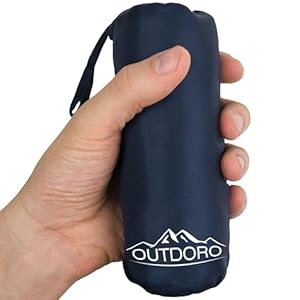 Outdoro HS-01BL Ultra-Leichter Hüttenschlafsack Dunkelblau