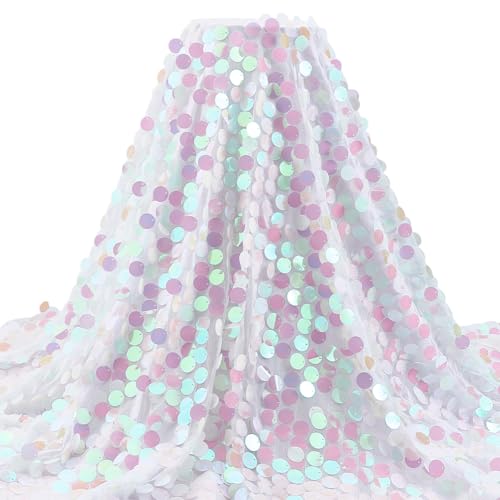 Tissu à paillettes irisées de 124 cm pour customiser vos vêtements