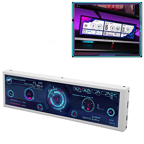 Image of Dpofirs 8.8in Computer Temp Monitor, PC Sensor Panel Display with DIY Theme, 1920x480, CPU GPU Temperature Data Display Support for LinuxWindows