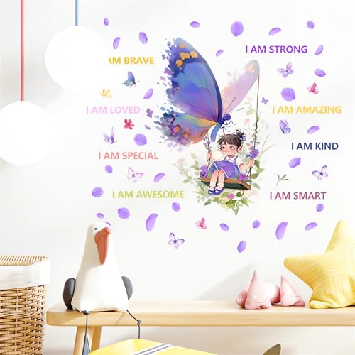 Vinilo Decorativo Mariposa Morada para Pared 40x60 cm