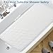 WRISIN Bathtub Mat Non Slip with Suction Cups - 100% Rubber Bathroom Mat Textured for Bath Tub Shower Safety - Soft on Touch - BPA/PVC Free - Pet Dog Bath Mat - Machine Washable - 17 × 35 Inch（White）