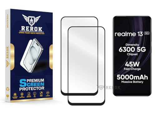 Image of Gorilla Tempered Glass Screen Protector Compatible with Realme 13 5G [Pack of 2] | Edge-to-Edge, Bubble-Free, Case Friendly, Easy Installation Kit