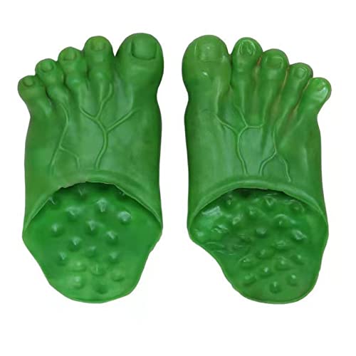 Funny costume Make fun of the toe slippers make fun of the slippers for adults and children (Green)