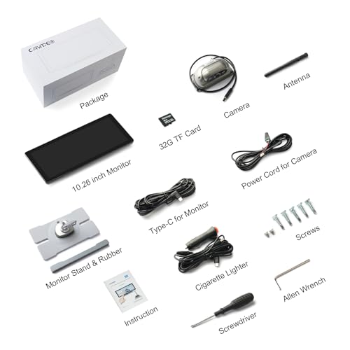 Image of Wireless reversing Camera System FHD 1080P 10.36-inch touchable Display high-Definition Recording Backup Camera Suitable for RV Truck Trailer Wireless Stable Signal Transmission