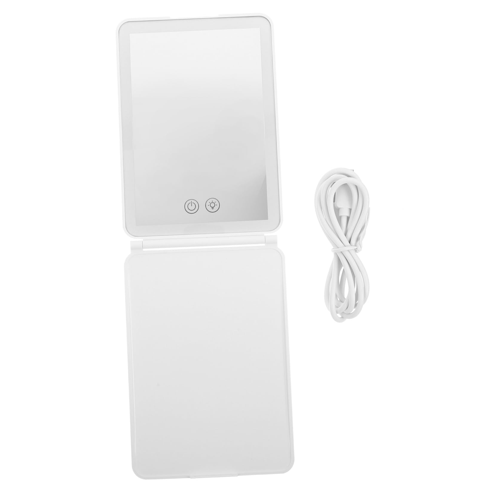 Miroir de Maquillage à LED Miroir Carré Éclairage USB Pliable