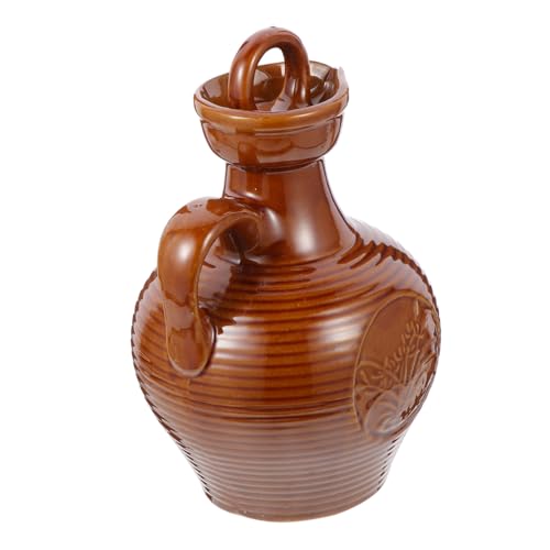 TOPPERFUN Pot à Vin Céramique Vintage Cruche à Bière et Vin pour Maison Bouilloire Adaptée Bar Camping et Hôtel