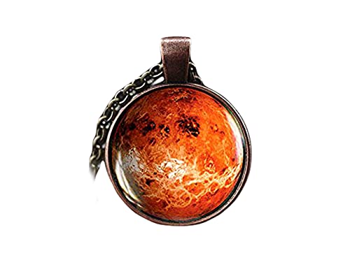 Venus Planet Necklace, Venus Jewelry, Solar System, Dome Glass Jewellery, Pure Handmade Jewellery