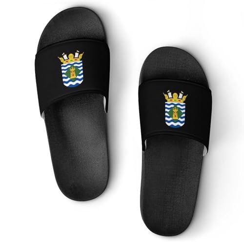 Escudo De Vieques,PR State Flag Non Slip Slides Sandals for Women Men Quick Drying Shower Shoes for Bathroom Pool Beach