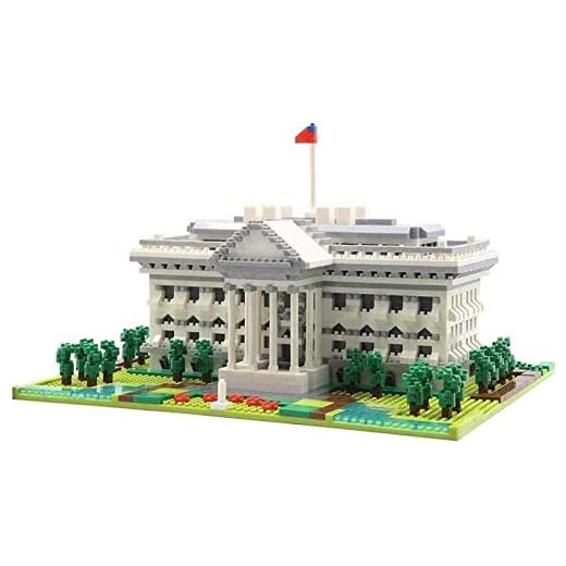 Modell kit, Micro Diamond Building Blocks, landmärke Set Architecture Vita huset Micro Block, 3D-modell DIY leksaker, barn och vuxna jul