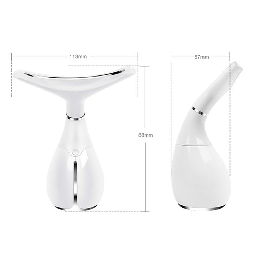 SHXPLOOS Masajeador Facial con Forma de V, Máquina de Estiramiento Facial Antiarrugas con Cuello Estiramiento Facial, 45 ℃ ± 5 ℃ Masajeador Facial con Calor magnético Anti 3 Modos, USB Recargable
