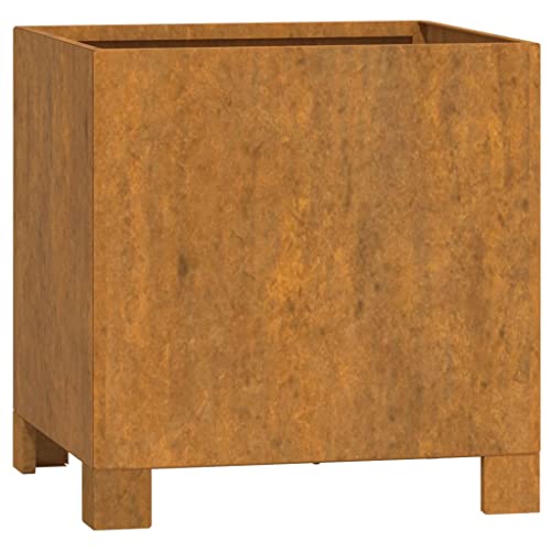 vidaXL Jardinera con Patas Acero corten Oxidado 32x30x33 cm, Maceta, arriate Elevado, Soporte para macetas, macetero, bancal Elevado
