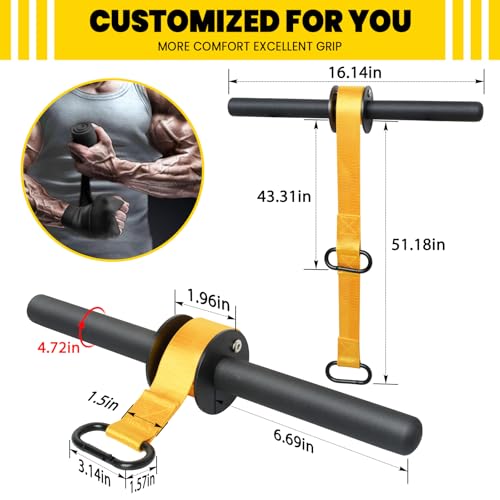 CEYOME Fortalecedor de antebraço e exercitador de antebraço – rolo de pulso de 110 cm ou 130 cm, for