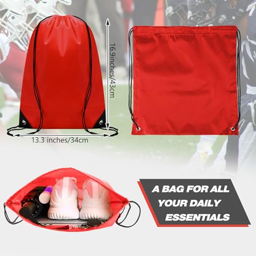 Image of Shappy Drawstring Backpack Bulk Sports Gym Cinch Bag Polyester String Bag for Men Women(Red,200 Pcs)