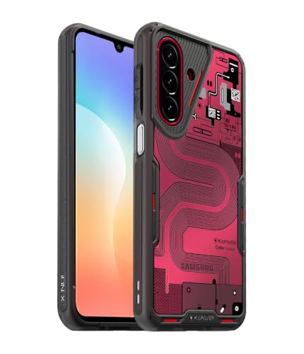 Image of KAPAVER iON-X Back Cover Case Compatible with Samsung Galaxy A27 5G / M47 5G / F70 Pro (TPU + Poly Carbonate | Cyber-i Smoke Black)
