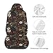 MAGIFUN Floral Car Seat Cover Retro Daisy Seat Cushion Auto Bucket Seat Cover Set 2 Pack Hippie Boho Flower Car Front Seat Cushion Elastic Seats Cushion Automotive Seats Covers Accessory, Brown
