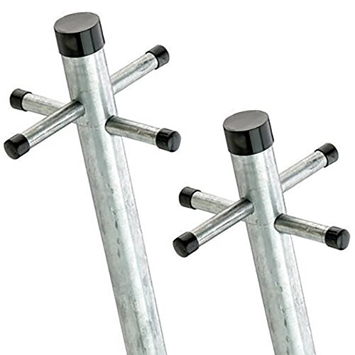 WatsonLok 2.4m Twin Pack Galvanised One Piece Washing Clothes Post Line