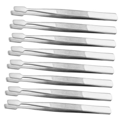 VILLCASE 8pcs Stamp Tweezers Stainless Steel Stamp Collecting Supplies Stamps Collector Tools For Scrapbooking Documents Photo Development