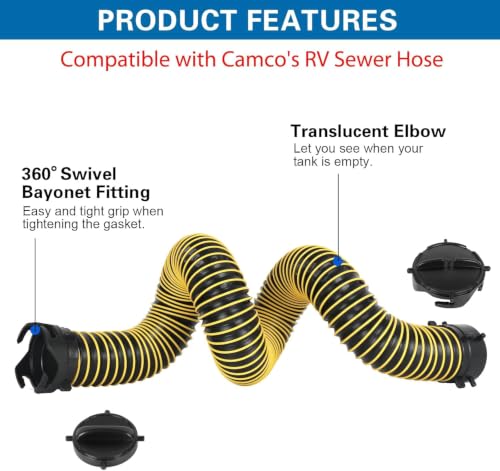 Image of 5FT RV Sewer Hose Extension Camper Sewer Hose Extension with Caps