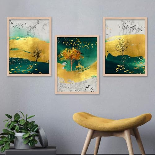 Image of kotart Modern Wall Art Framed Painting for Wall Decoration - Wall Paintings for Living Room, Bedroom - Big Size Wall Painting - Set of 3 - D (Art 10, 13x17 inch)