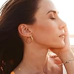 14K Gold Hoop Earrings for Women Trendy Grainy Gold Hoop Earrings Gold Jewelry Womens Earrings 20/25/30mm - Image 4