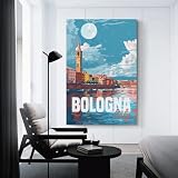 sinyumoney Bologna Italy Quadri Su Tela Decorazione Murale Moderna Per Soggiorno, Bagno, Arredamento Per La Casa 12x18inch(30x45cm)
