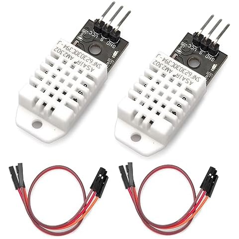 Gowoops 2pcs DHT22/AM2302 Digital Humidity and Temperature Sensor Module for Arduino Raspberry Pi, Temp Humidity Gauge Monitor Electronic Practice DIY Replace SHT11 SHT15 Cover
