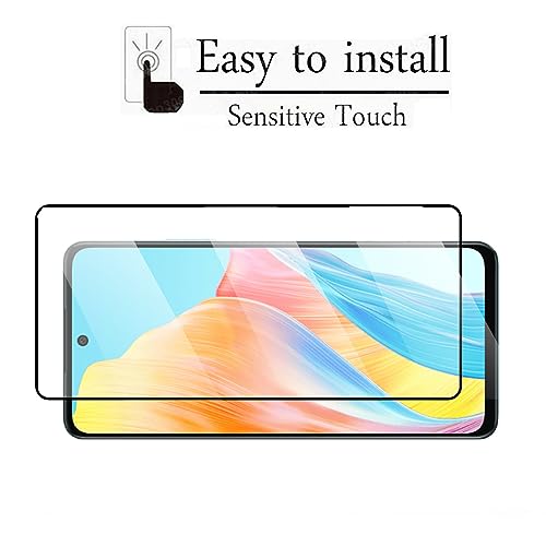 Image of Casodon Designed for Oppo A79 5G Tempered Glass Screen Protector Guard (Black) Full Screen Coverage with Easy Installation Kit